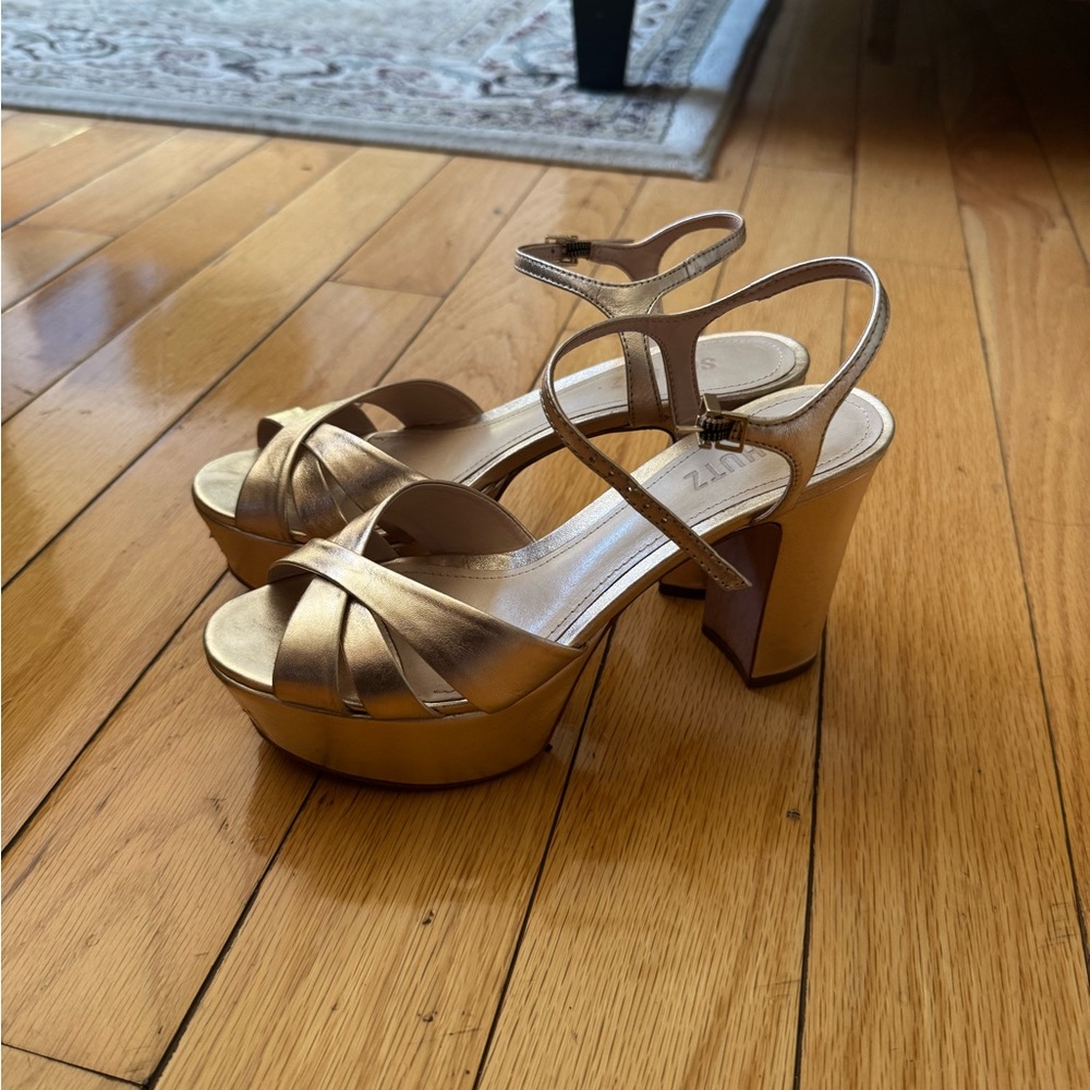SCHUTZ Metallic Gold Platform Heels